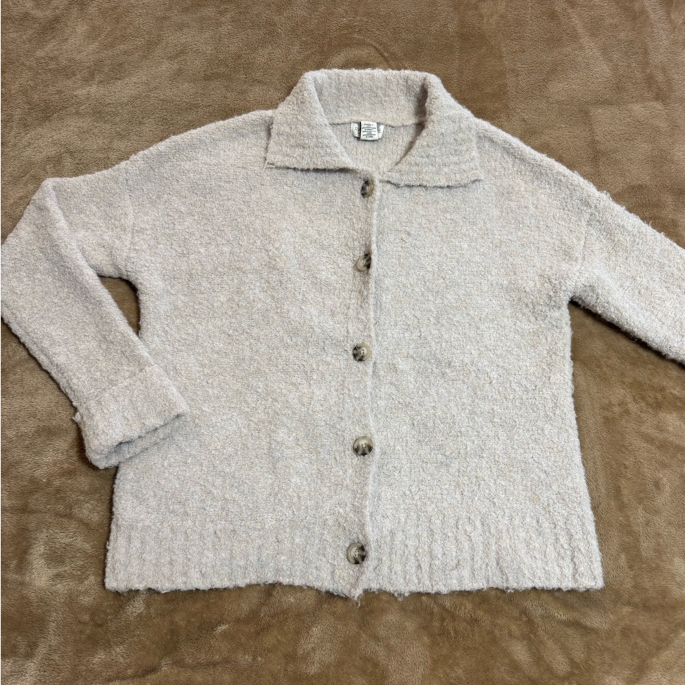 Rachel Zoe Cream Textured Cardigan